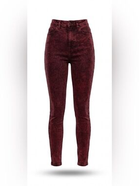 TOPSHOP JAIME- high waist Red Acid Wash Skinny jeans